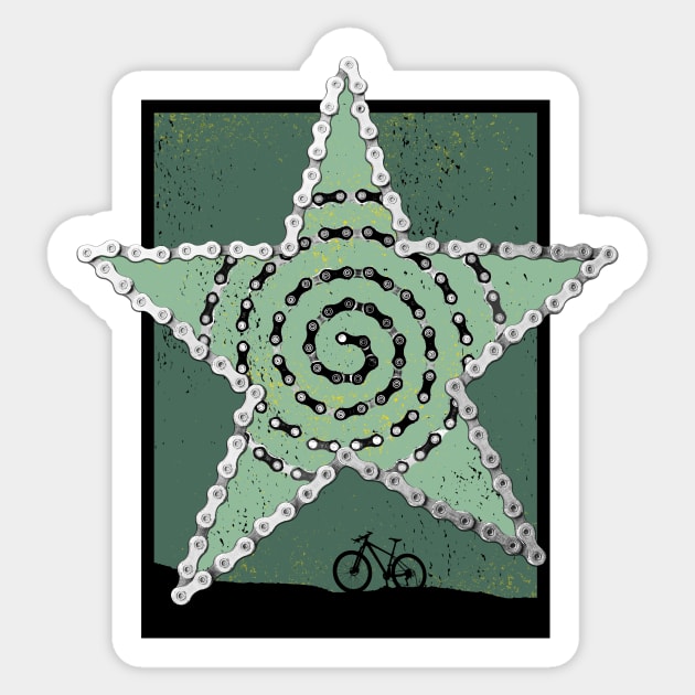 Mountain Bike Shining Bike Chain Star Sticker by NeddyBetty